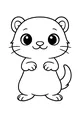 Free Ferret Coloring Page - Cute Cartoon Ferret Standing Upright (Printable PDF)