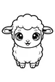 Free Sheep Coloring Page - Cute Fluffy Cartoon With Big Eyes (Printable PDF)