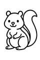 Free Chipmunk Coloring Page - Cute Cartoon Sitting Upright (Printable PDF)