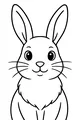 Free Rabbit Coloring Page - Bright-Eyed Bunny Front View (Printable PDF)