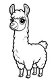 Free Llama Coloring Page - Fluffy Big-Eyed Llama Standing (Printable PDF)