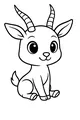 Free Gazelle Antelope Coloring Page - Cute Young Gazelle Sitting (Printable PDF)