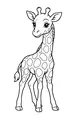 Free Giraffe Coloring Page - Cute Young Giraffe Standing (Printable PDF)