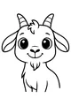 Free Goat Coloring Page - Cute Cartoon Goat With Big Eyes (Printable PDF)