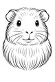 Free Guinea Pig Coloring Page - Cute Fluffy Face Close-Up (Printable PDF)