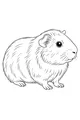Free Guinea Pig Coloring Page - Fluffy Pet Sitting Calmly (Printable PDF)