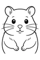 Free Hamster Coloring Page - Cute Front View Portrait (Printable PDF)