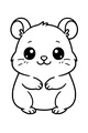 Free Hamster Coloring Page - Cute Chubby Pet Sitting Upright (Printable PDF)