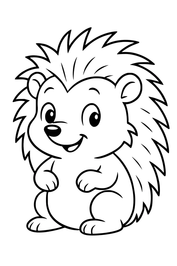 Free Hedgehog Coloring Page - Cute Spiky Cartoon Friend (Printable PDF)
