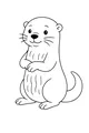 Free Otter Coloring Page - Cute Smiling Cartoon Otter (Printable PDF)
