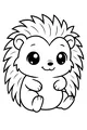 Free Hedgehog Coloring Page - Cute Cartoon with Big Shiny Eyes (Printable PDF)