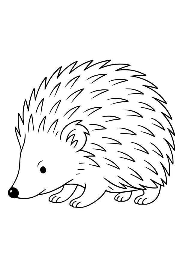 Free Hedgehog Coloring Page - Cute Spiky Forest Friend (Printable PDF)