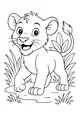 Free Lion Cub Coloring Page - Happy Jungle Stroll (Printable PDF)