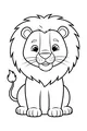 Free Lion Cub Coloring Page - Cute Cartoon With Fluffy Mane (Printable PDF)