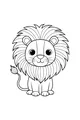 Free Lion Coloring Page - Cute Cartoon King With Fluffy Mane (Printable PDF)