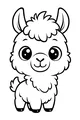 Free Llama Coloring Page - Cute Fluffy Baby Llama (Printable PDF)