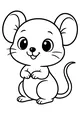 Free Mouse Coloring Page - Cute Cartoon Mouse Sitting Upright (Printable PDF)