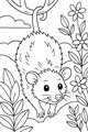 Free Opossum Coloring Page - Cute Cartoon Under a Tree (Printable PDF)