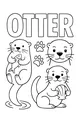 Free Otter Coloring Page - Playful Cartoon Otters With Fish (Printable PDF)