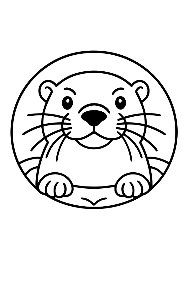 Free Otter Coloring Page - Whiskered River Otter Portrait (Printable PDF)