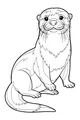 Free Otter Coloring Page - Cute Upright River Otter (Printable PDF)