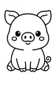 Free Piglet Coloring Page - Cute Sitting Cartoon Pig (Printable PDF)