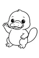 Free Platypus Coloring Page - Smiling Cartoon Platypus Waving (Printable PDF)
