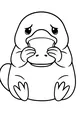Free Platypus Coloring Page - Bashful Baby Sitting Down (Printable PDF)