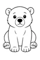 Free Polar Bear Coloring Page - Cute Cub Sitting With Paws Showing (Printable PDF)