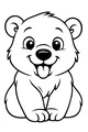 Free Polar Bear Coloring Page - Cute Cub With Tongue Out (Printable PDF)
