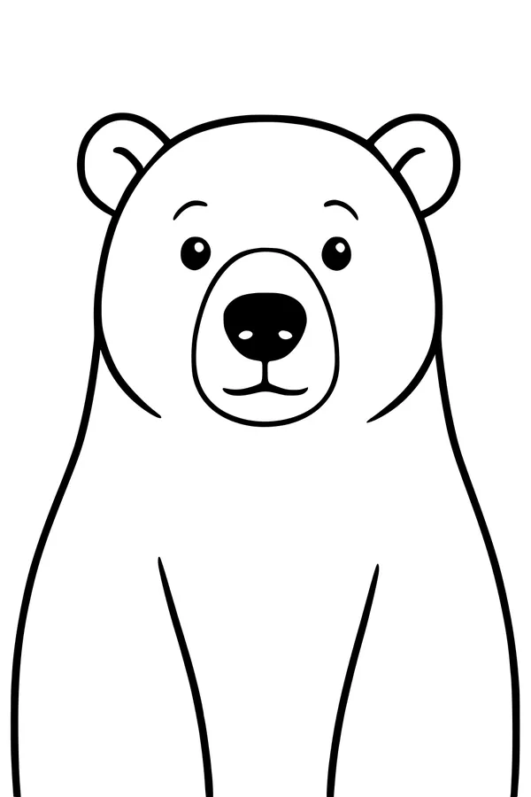 Free Polar Bear Coloring Page - Cute Sitting Arctic Friend (Printable PDF)