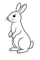 Free Rabbit Coloring Page - Bright-Eyed Bunny Sitting in Meadow (Printable PDF)
