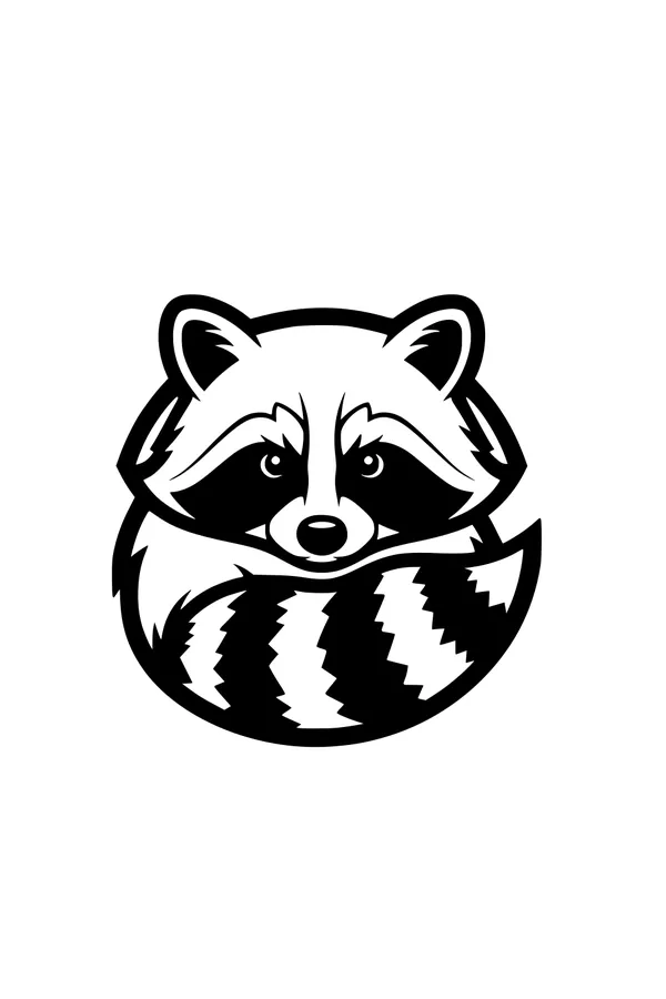 Free Raccoon Coloring Page - Cute Round-Tail Cartoon (Printable PDF)