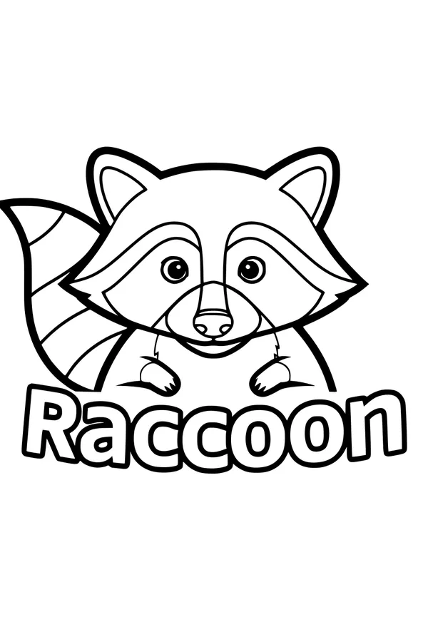 Free Raccoon Coloring Page - Cute Peekaboo Forest Friend (Printable PDF)