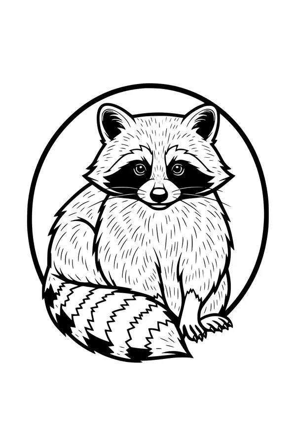 Free Raccoon Coloring Page - Cute Stripey Forest Friend (Printable PDF)