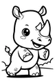 Free Rhinoceros Coloring Page - Smiling Cartoon Rhino Buddy (Printable PDF)
