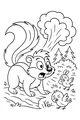 Free Skunk Coloring Page - Surprised Skunk in Forest Clearing (Printable PDF)
