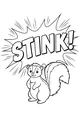 Free Skunk Coloring Page - Cartoon Skunk With Big Fluffy Tail (Printable PDF)