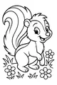Free Skunk Coloring Page - Playful Cartoon Skunk in Sunny Meadow (Printable PDF)