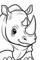 Free Rhinoceros Coloring Page - Smiling Cartoon Close-Up (Printable PDF)