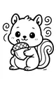 Free Squirrel Coloring Page - Cute Cartoon With Giant Acorn (Printable PDF)