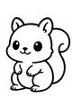 Free Squirrel Coloring Page - Cute Cartoon With Bushy Tail (Printable PDF)