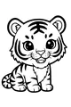 Free Baby Tiger Coloring Page - Cute Cub With Big Bright Eyes (Printable PDF)