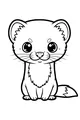 Free Weasel Coloring Page - Cute Cartoon Weasel Sitting (Printable PDF)