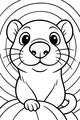 Free Weasel Coloring Page - Cute Cartoon Weasel With Pumpkin (Printable PDF)