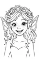 Free Fairy Coloring Page - Daisy-Crowned Forest Portrait (Printable PDF)