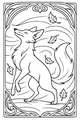 Free Fox Coloring Page - Dancing in the Windy Autumn Woods (Printable PDF)