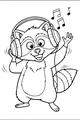 Free Raccoon Coloring Page - Cartoon DJ With Headphones (Printable PDF)