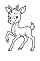 Free Deer Coloring Page - Playful Cartoon Fawn with Antlers (Printable PDF)