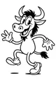 Free Wildebeest Coloring Page - Dancing Cartoon Gnu With Boots (Printable PDF)